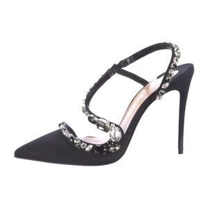 Christian Louboutin Black Stiletto Heels with Sparkling Embellishments